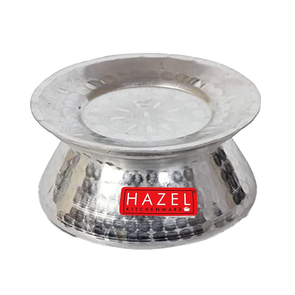 HAZEL Aluminium Hammered Finish Kadhai Handi, 1.4 Liter, Silver