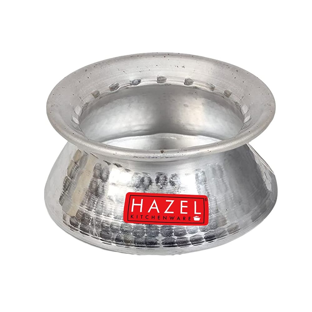 HAZEL Handi for Cooking I Aluminium Biriyani Pot with Lid, 3200 ML I Aluminium Handi with Traditional Hammered Finish | Multipurpose Biryani Handi, Silver