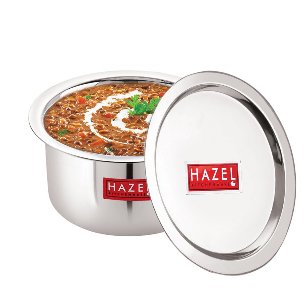 HAZEL Stainless Steel Patila with Premium Heavy Gauge Round | Bhagona for boiling