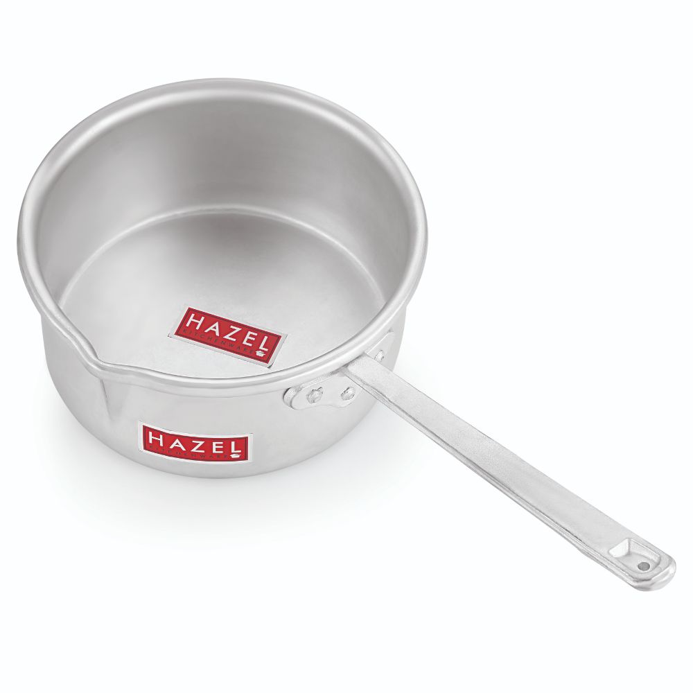 HAZEL Aluminium Milk Tea Pan Pot Sauce Pan Premium 14 Gauge Hotelware Saucepan, 11 cm, 4100 ML