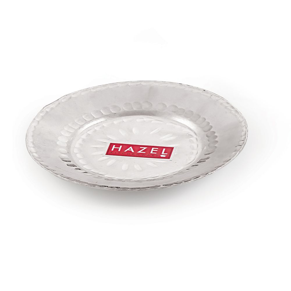 HAZEL Langdi Kitchen Ware I Aluminium Tope Set with Lid, Set of 1, 1300 ML I Round Bottom Traditional Hammered Finish I Aluminium Cookware Set, Silver