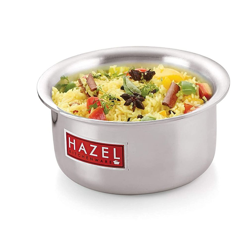 HAZEL Aluminium Induction Base Tope Patila Flat Bottom Boiling Vessels Bhagona Dekchi, 23.3 cm, 5700 ML