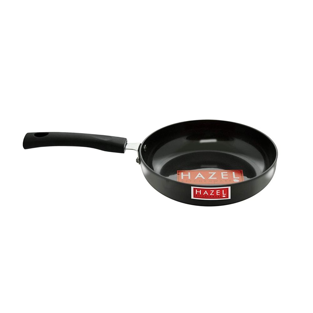 HAZEL Hard Anodised Frying Pan 3 mm Aluminium Anodized Fry Pan, 21.6 cm, 1800 ML