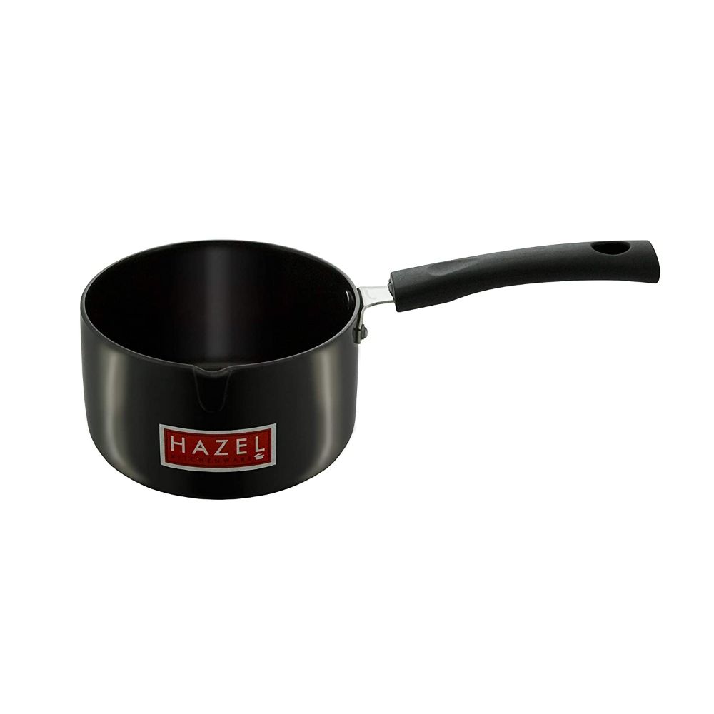 HAZEL Hard Anodised Sauce Pan 3 mm Aluminium Anodized Tea Milk Saucepan, 15.2 cm, 1600 ML