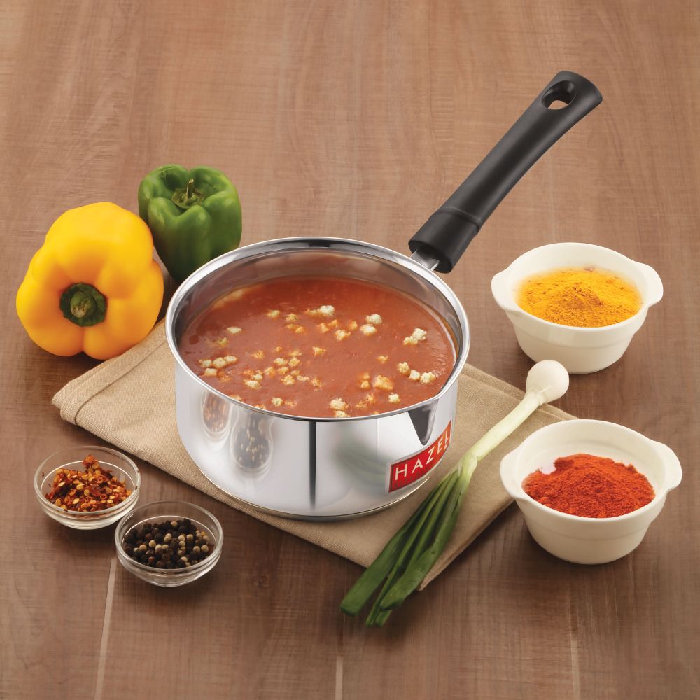 HAZEL Stainless Steel Saucepan with Induction Bottom with Handle