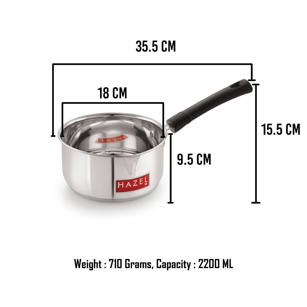 HAZEL Stainless Steel Saucepan with Induction Bottom with Handle