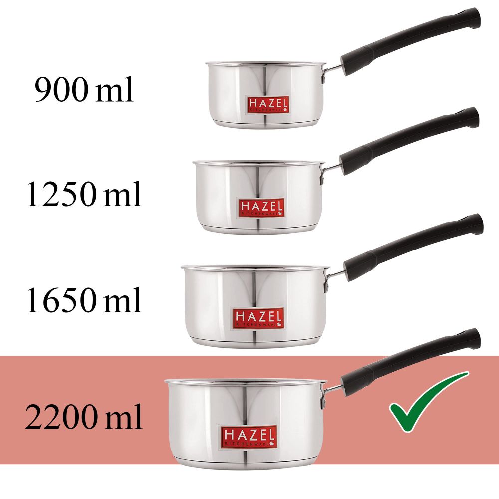 HAZEL Stainless Steel Saucepan with Induction Bottom with Handle