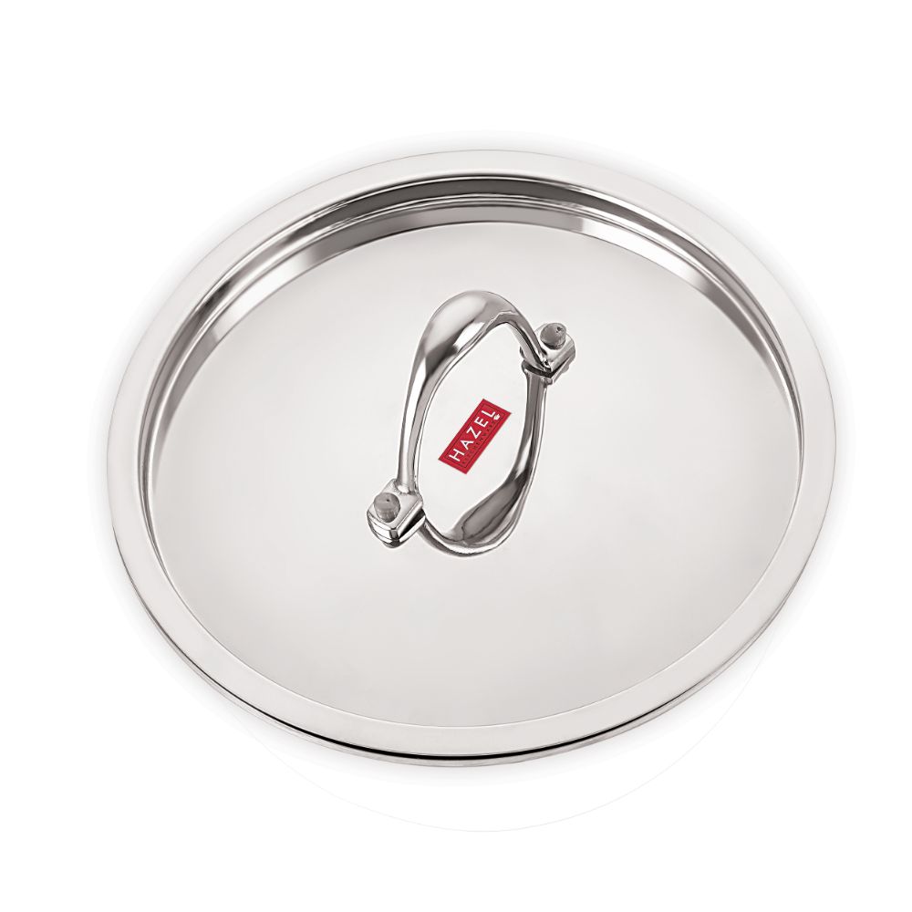 HAZEL Stainless Steel Cookware Plain Lid With Handle (Outer Diameter 20 cm, Inner Diameter 18 cm)