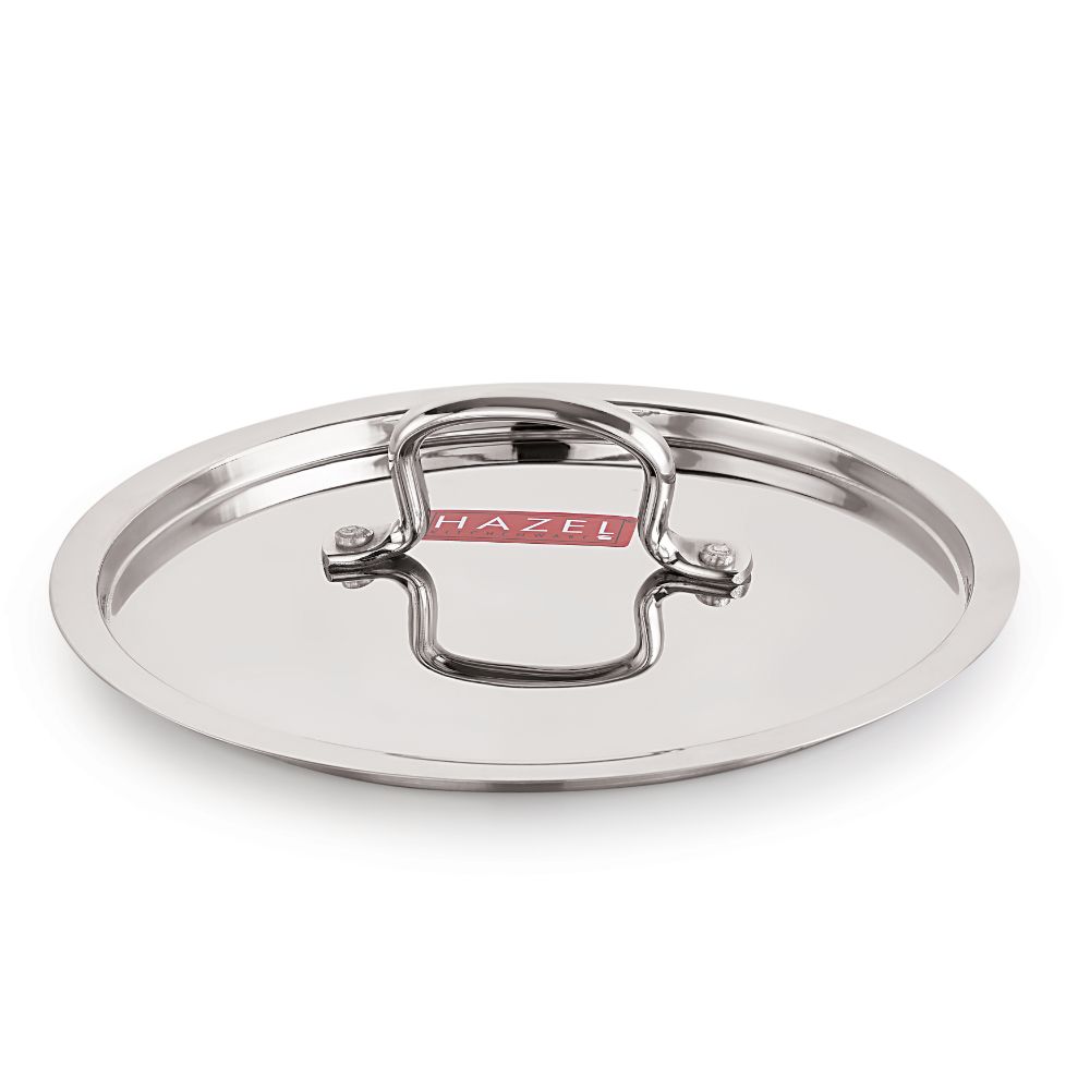 HAZEL Stainless Steel Cookware Plain Lid With Handle (Outer Diameter 20 cm, Inner Diameter 18 cm)