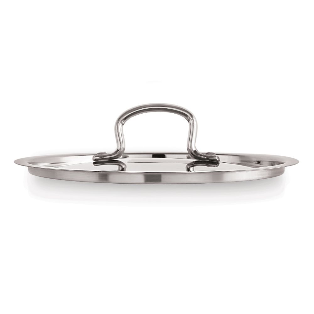 HAZEL Stainless Steel Cookware Plain Lid With Handle (Outer Diameter 20 cm, Inner Diameter 18 cm)