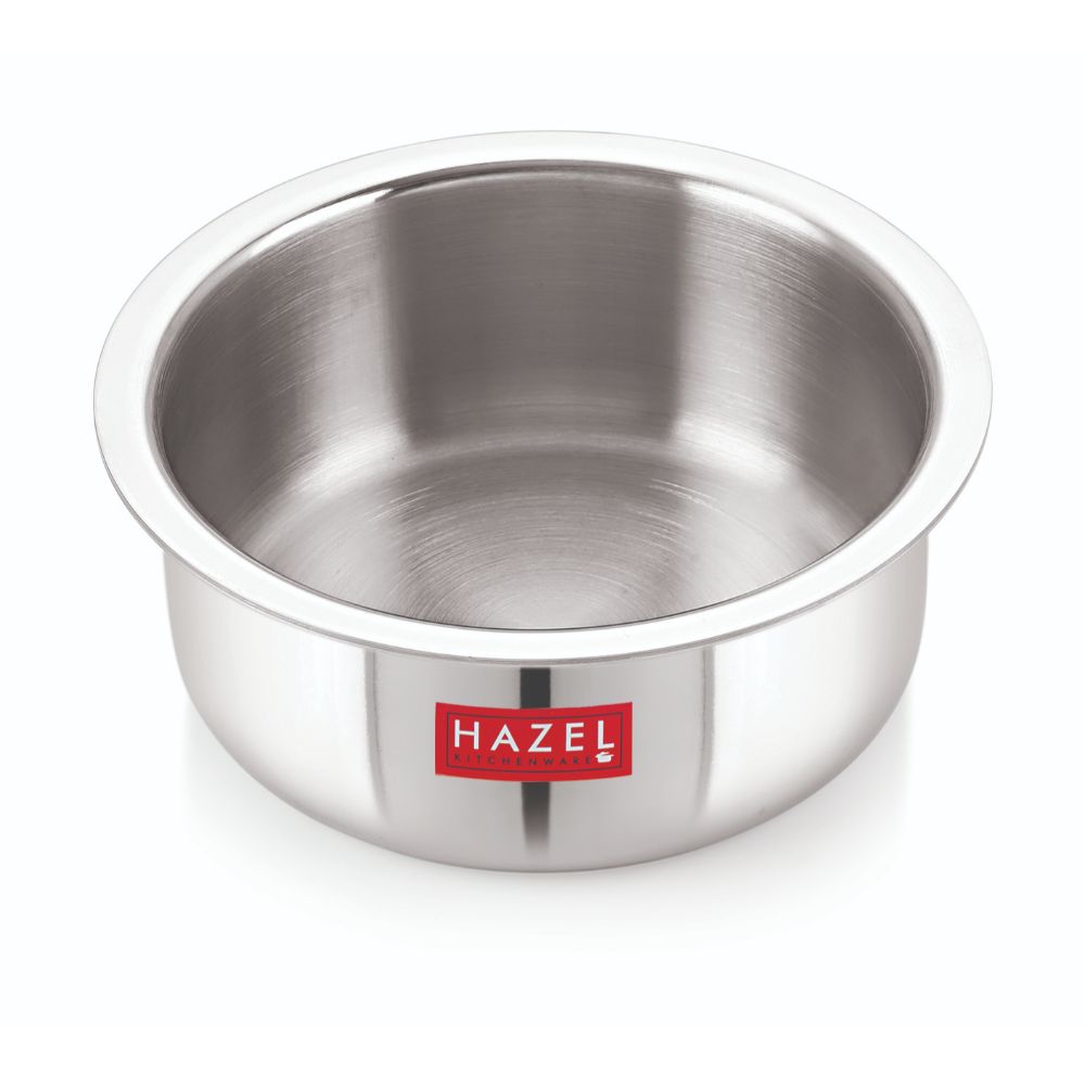 HAZEL Triply Stainless Steel Cookware| Stainless Steel Patila Utensils Set for Kitchen, 1000 ml | Induction Bottom Triply Tope| Stainless Steel Container for Kitchen