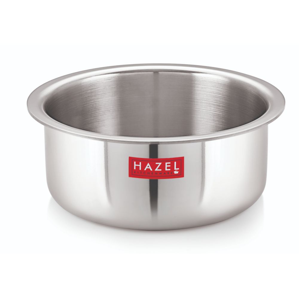 HAZEL Triply Stainless Steel Cookware| Stainless Steel Patila Utensils Set for Kitchen, 1000 ml | Induction Bottom Triply Tope| Stainless Steel Container for Kitchen