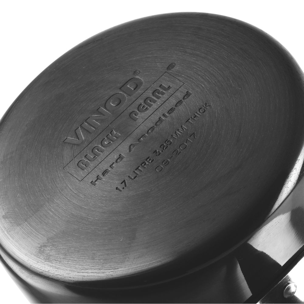 Vinod Hard Anodised Induction Friendly Saucepan with Glass Lid 16 cm- 1.7ltr