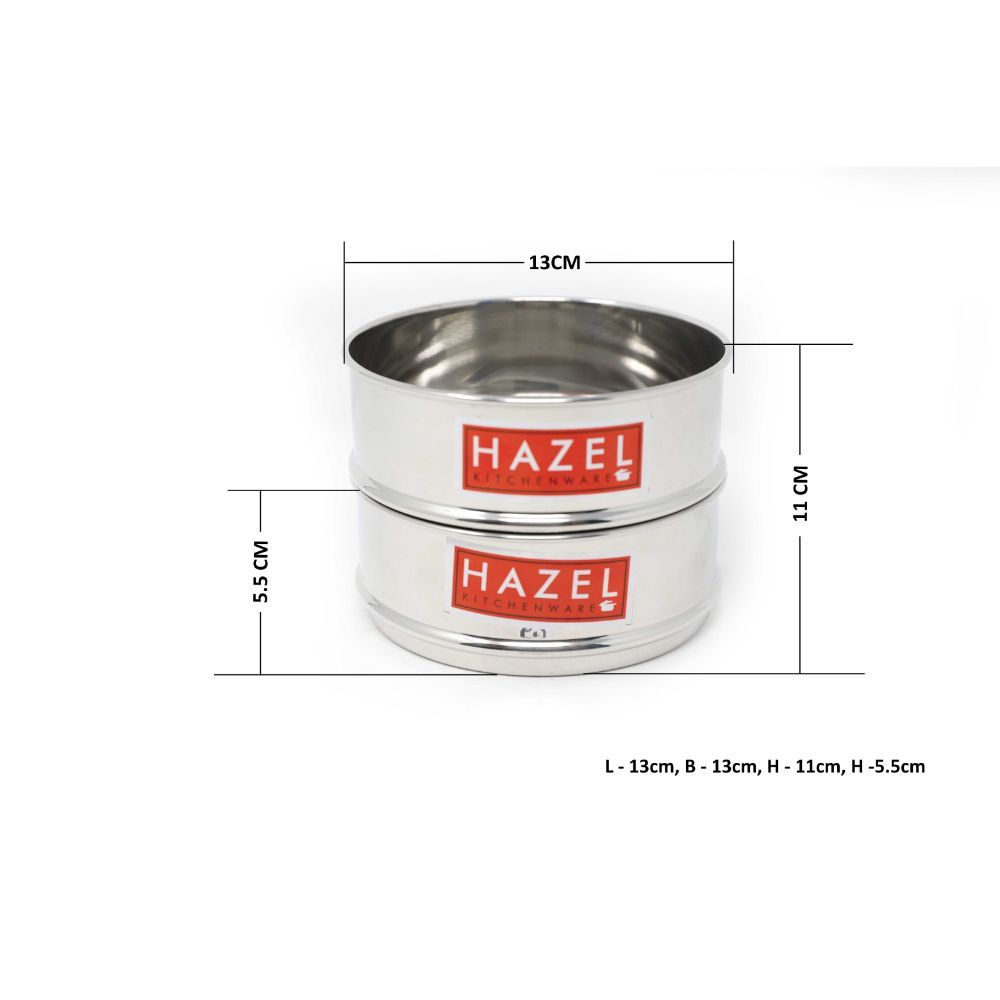 HAZEL Stainless Steel Cooker Dabba | Round Dabba for Cooker set of 2