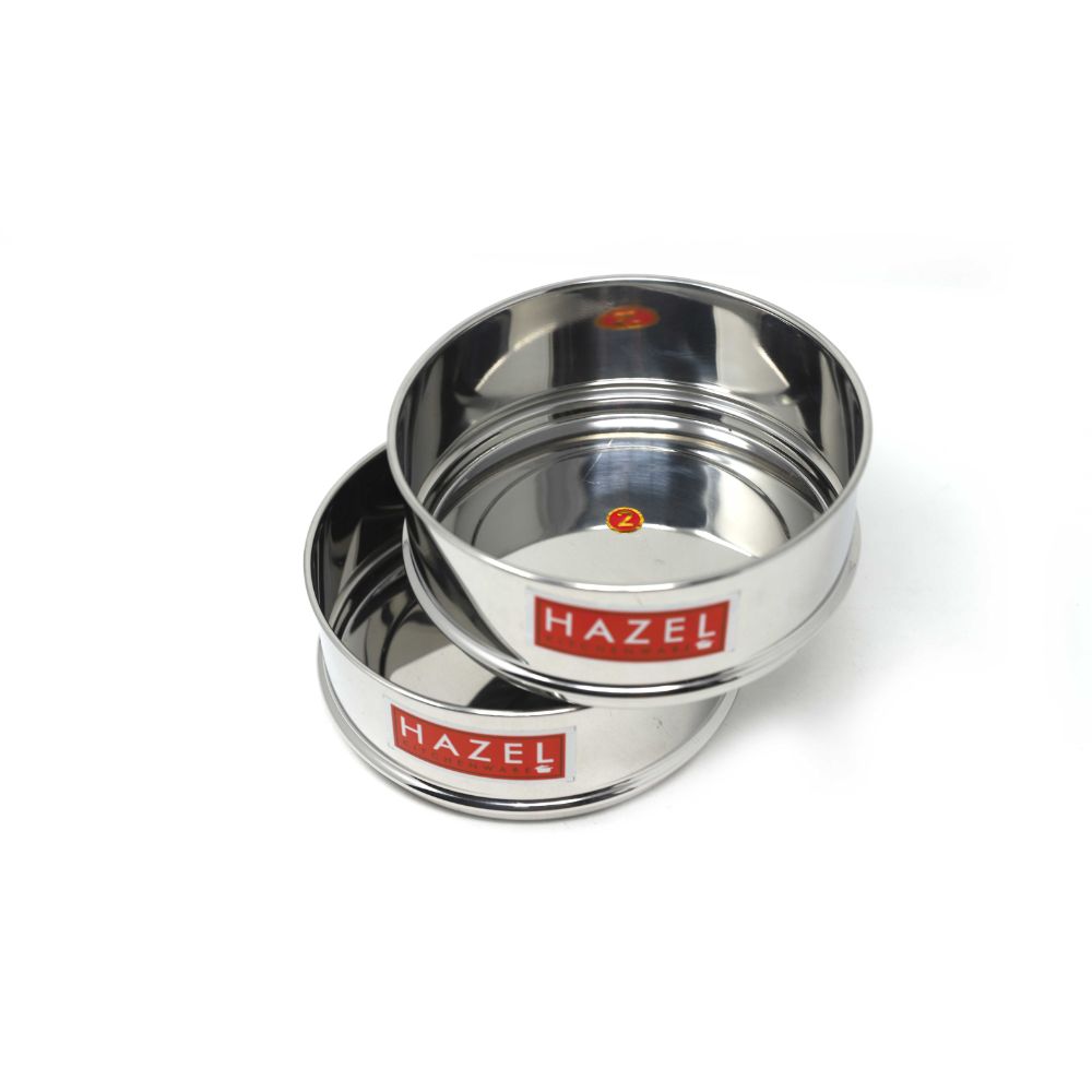 HAZEL Stainless Steel Cooker Dabba | Round Dabba for Cooker set of 2, 900 ml