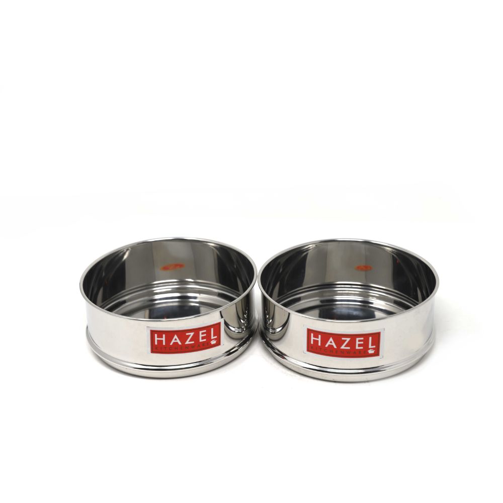 HAZEL Stainless Steel Cooker Dabba | Round Dabba for Cooker set of 2, 900 ml
