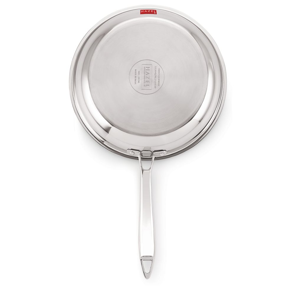 HAZEL Triply Stainless Steel Induction Bottom Fry Pan, 1.8 Litre, 24 cm