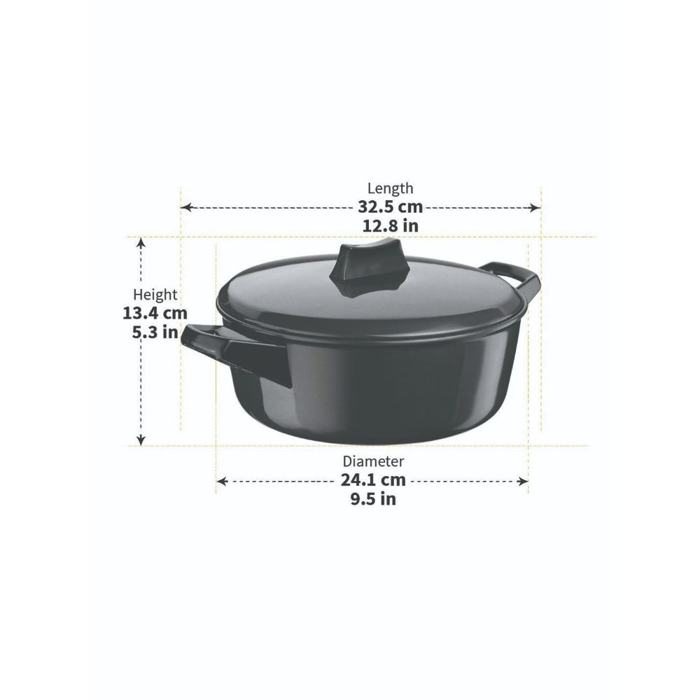 Hawkins Futura 3 Litre Cook n Serve Bowl, Hard Anodised Saucepan with Hard Anodised Lid, Induction Pan, Sauce Pan for Cooking and Serving, Black (IACB30) (Aluminium)