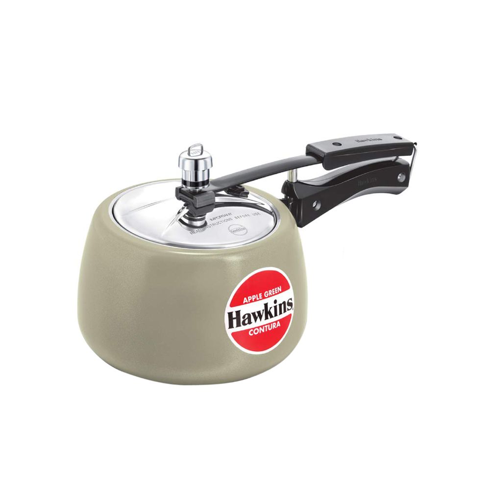 Hawkins Ceramic- Coated Contura 3L Green Apple Aluminium Inner Lid Pressure Cooker