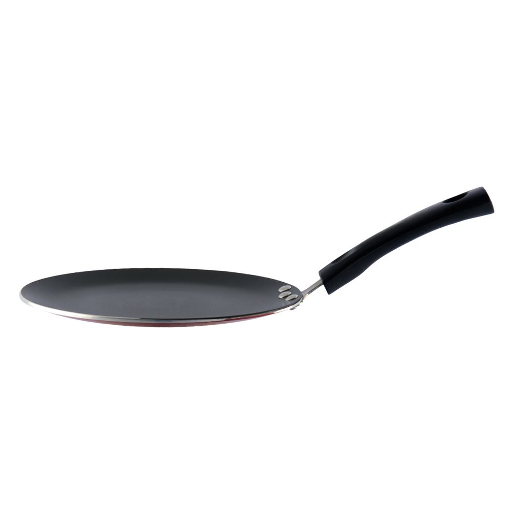 Vinod Cookware Zest 4mm Aluminium Non Stick Induction Friendly Concave Tawa, 24cm