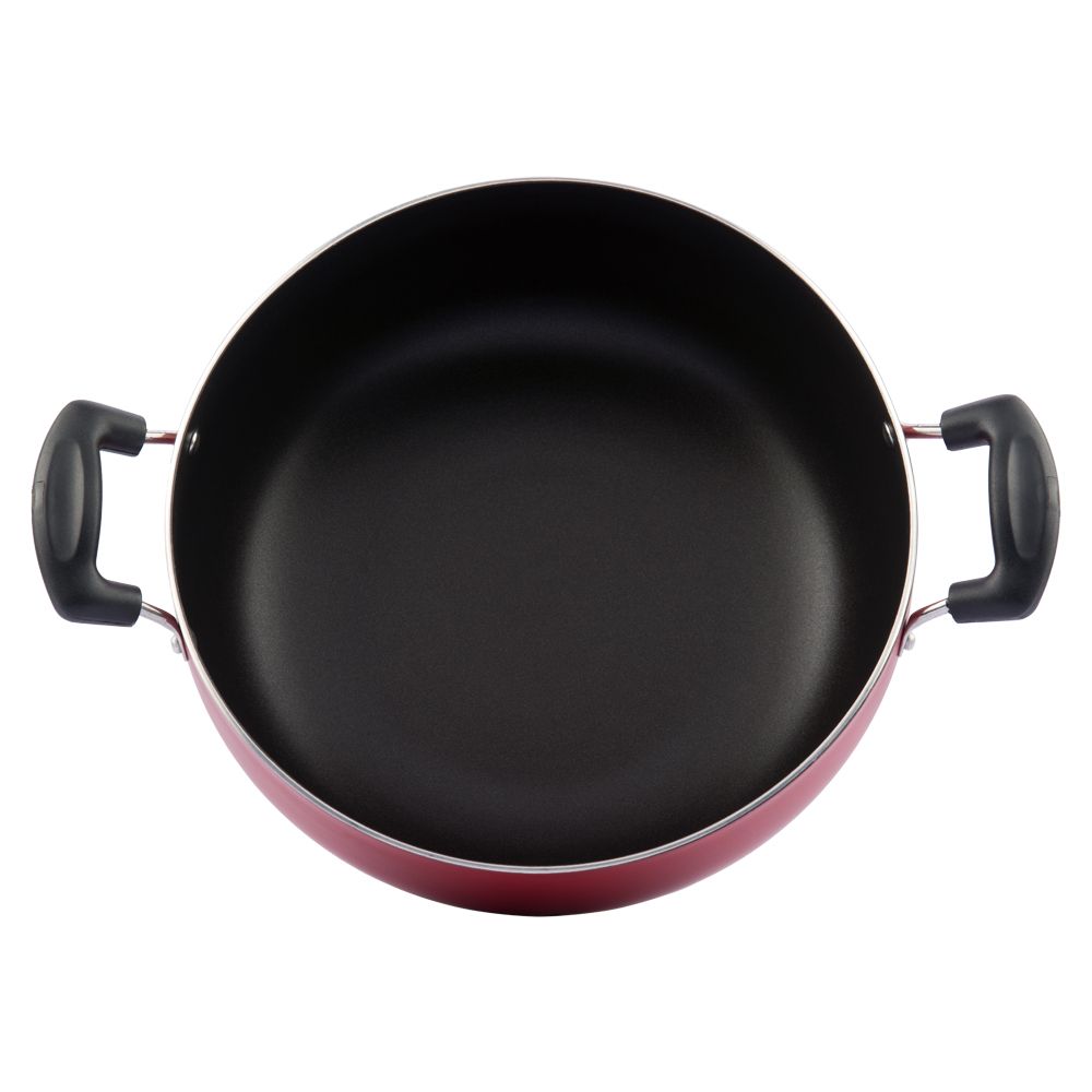Vinod Aluminium Zest Inducto Non Stick Kadai - 24 cm, 2.8 Litre, 3.5 mm/Triple Layer, Scratch Proof, Toxin Free/Induction and Gas Base - Red (2 Year Warranty)