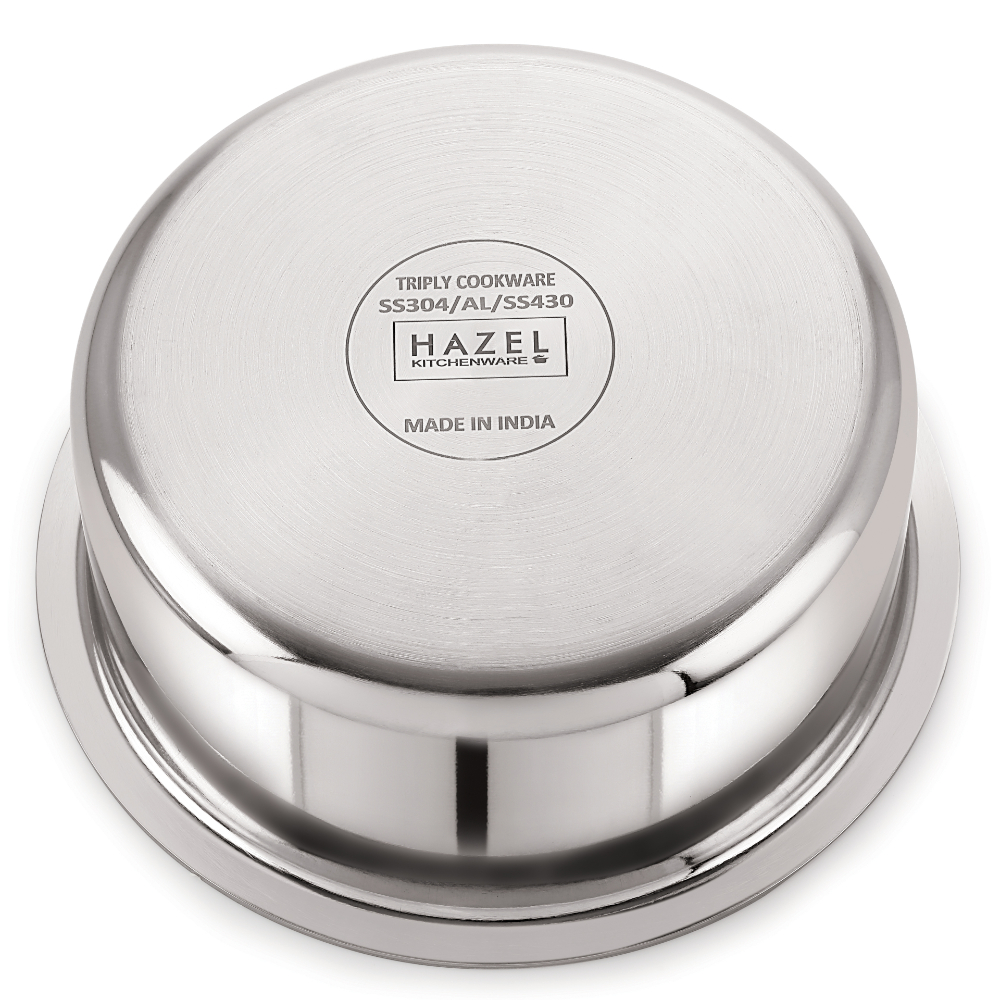 HAZEL Triply Stainless Steel Induction Bottom Tope, 2.3 Litre, 18.5 cm