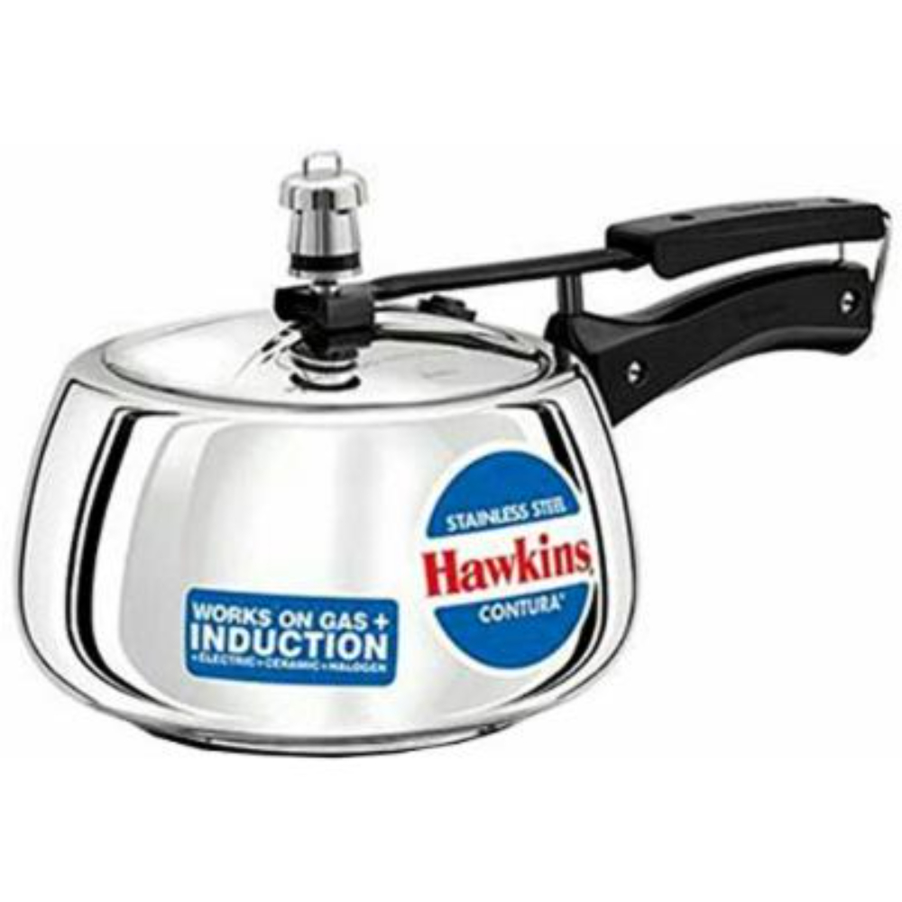 Hawkins Contura Stainless Steel Pressure Cooker with Induction Compatible Base  (SSC30), 3Litre