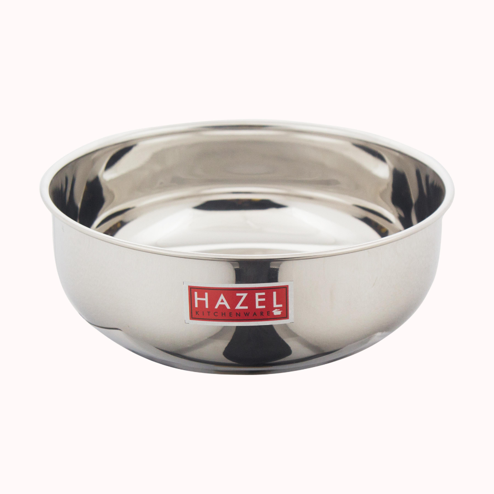 HAZEL Stainless Steel Premium Induction Bottom Tasra, 20 cm, 1250 ml, Silver