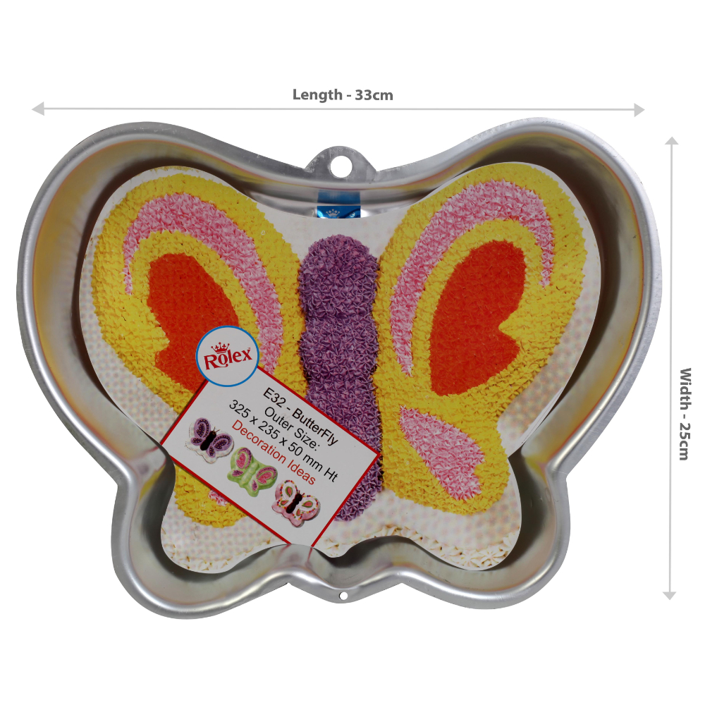 Rolex Aluminium Cake Mould Pans Butterfly Big 1.5 - 2 Kg. Cake