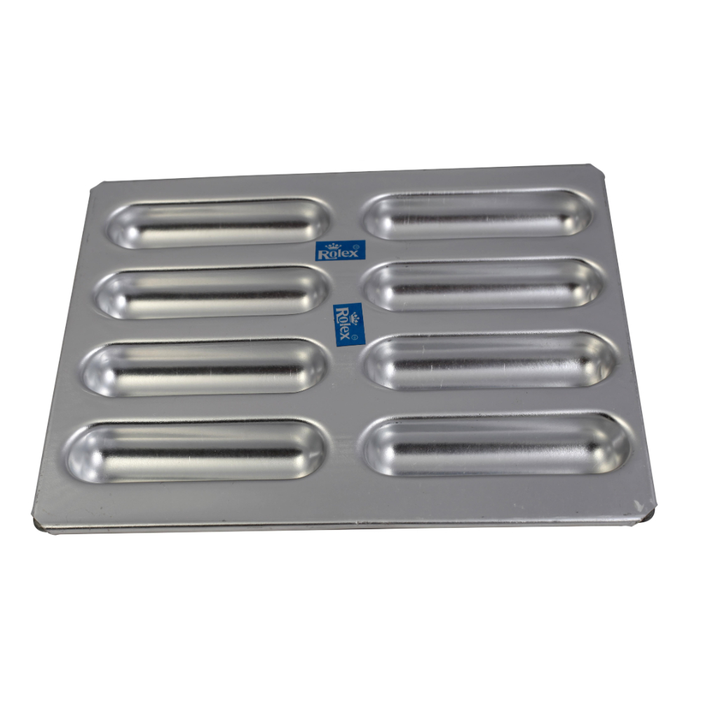 Rolex Aluminium Muffin Bakeware Tray Finger Éclair 8 Cavity