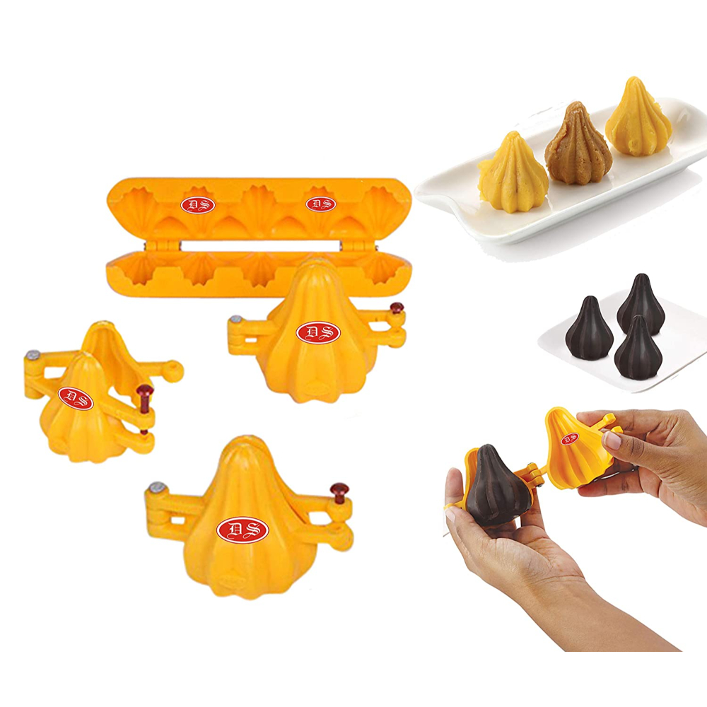 DS Ganpati Plastic Modak Sweet Mithai Chocolate Sancha Strip Mould 4 Size Combo