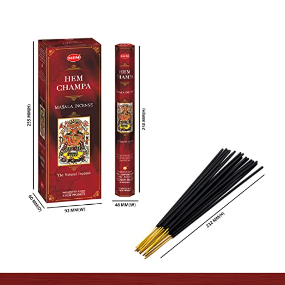 Hem Champa - 90 Masala Sticks (120 Grams) Box - HEM Incense
