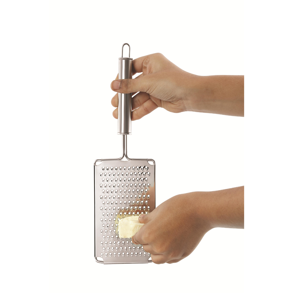 HAZEL Stainless Steel Cheese Grater With Pipe Handle, Silver Premium Quality