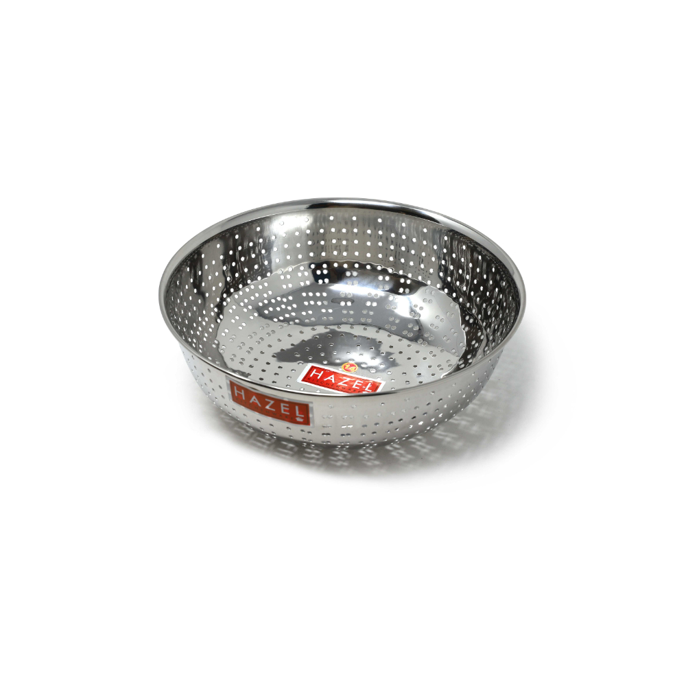 HAZEL Stainless Steel Multipurpose Food & Vegetable Strainer, 1 Pc, Dia 23 cm