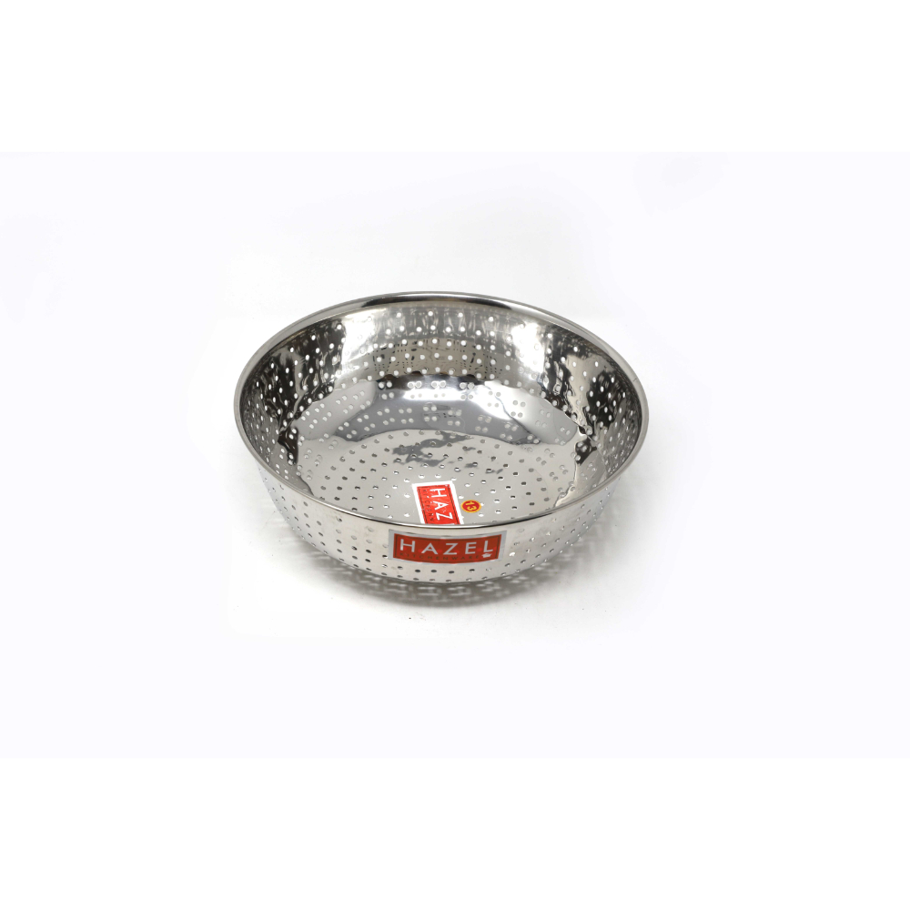 HAZEL Stainless Steel Multipurpose Food & Vegetable Strainer, 1 Pc, Dia 25 cm