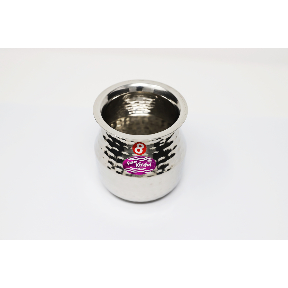 Kaveri Water Storage Hammer tone Stainless Steel Lota Container (500 ml), Silver