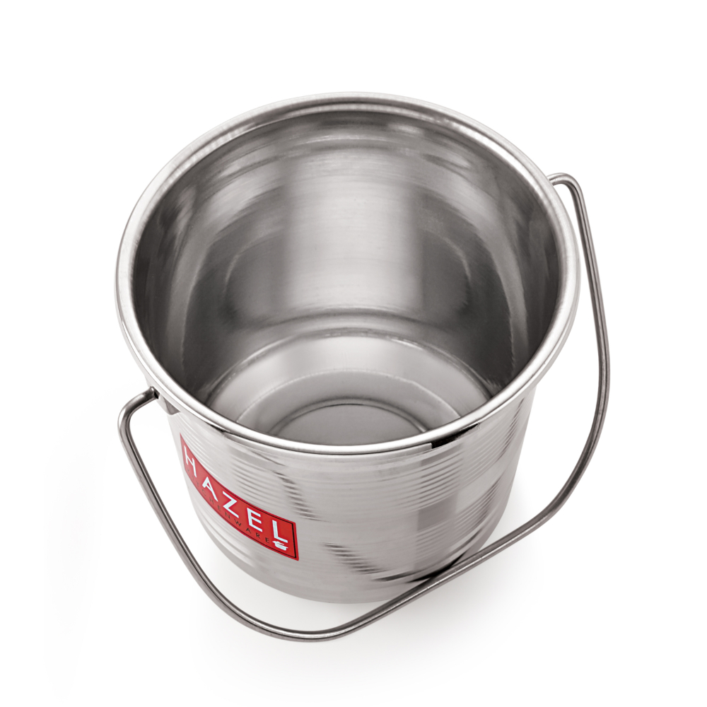 HAZEL Stainless Steel RT Non Joint Leak Proof Water Storage Bucket, 12.5 Ltr, Silver