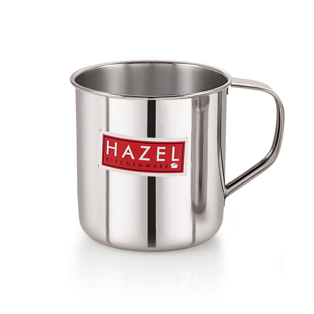 HAZEL Stainless Steel Multipurpose Mug Bucket Shower Bathroom For Home Daily Use Strong and Sturdy, 900 ml, Silver