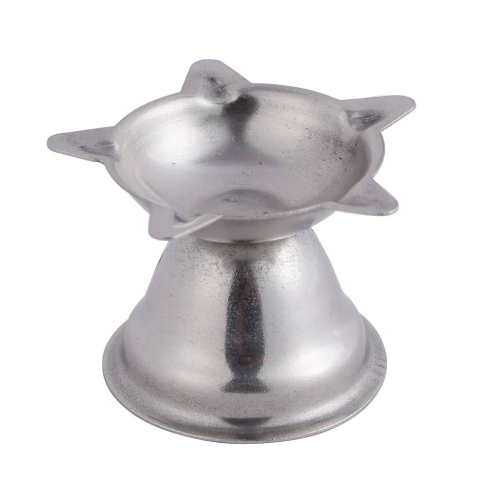 HAZEL Panchwati Diya for Puja | Stainless Steel Diva Table Deepak For Pooja | 5 Wati Wicks Oil Lamp Deep For Home Mandir Office Temple Pandol Pujan (5 x 3.5 cm)