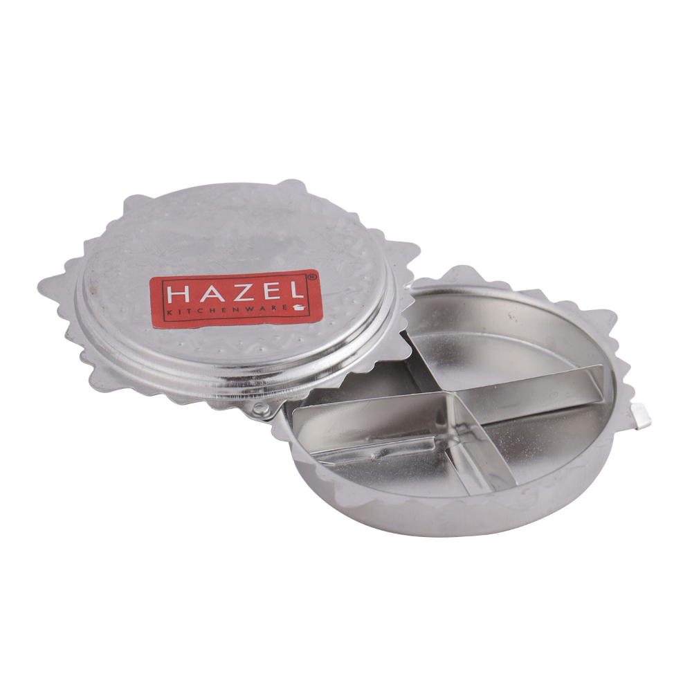 HAZEL Kumkum Box For Puja | Stainless Steel Haldi Kunku Karanda Koiri For Pooja | Kalash Shape Haldi Kumkum Holder For Mandir Home (7 x 2.5 cm)