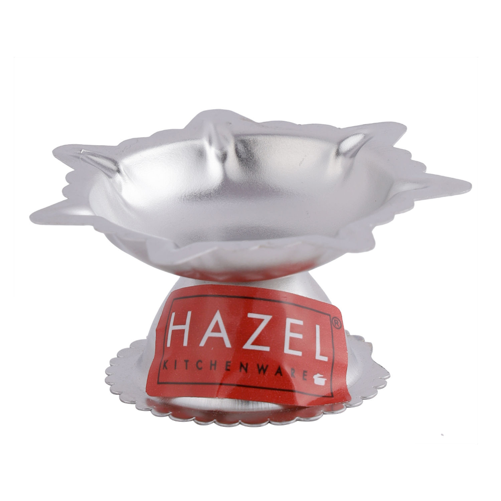 HAZEL Saptawati Diya for Puja | Stainless Steel Diva Table Deepak For Pooja | 7 Wati Wicks Oil Lamp Deep For Home Mandir Office Temple Pandol Pujan (5 x 3 cm)