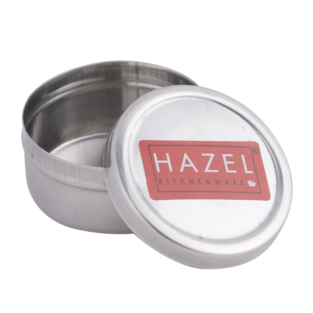 HAZEL Sindoor Box For Puja | Stainless Steel Sindoor Dani For Pooja | Sindur Mini Container Pooja Accessories (5 x 2.5 cm)