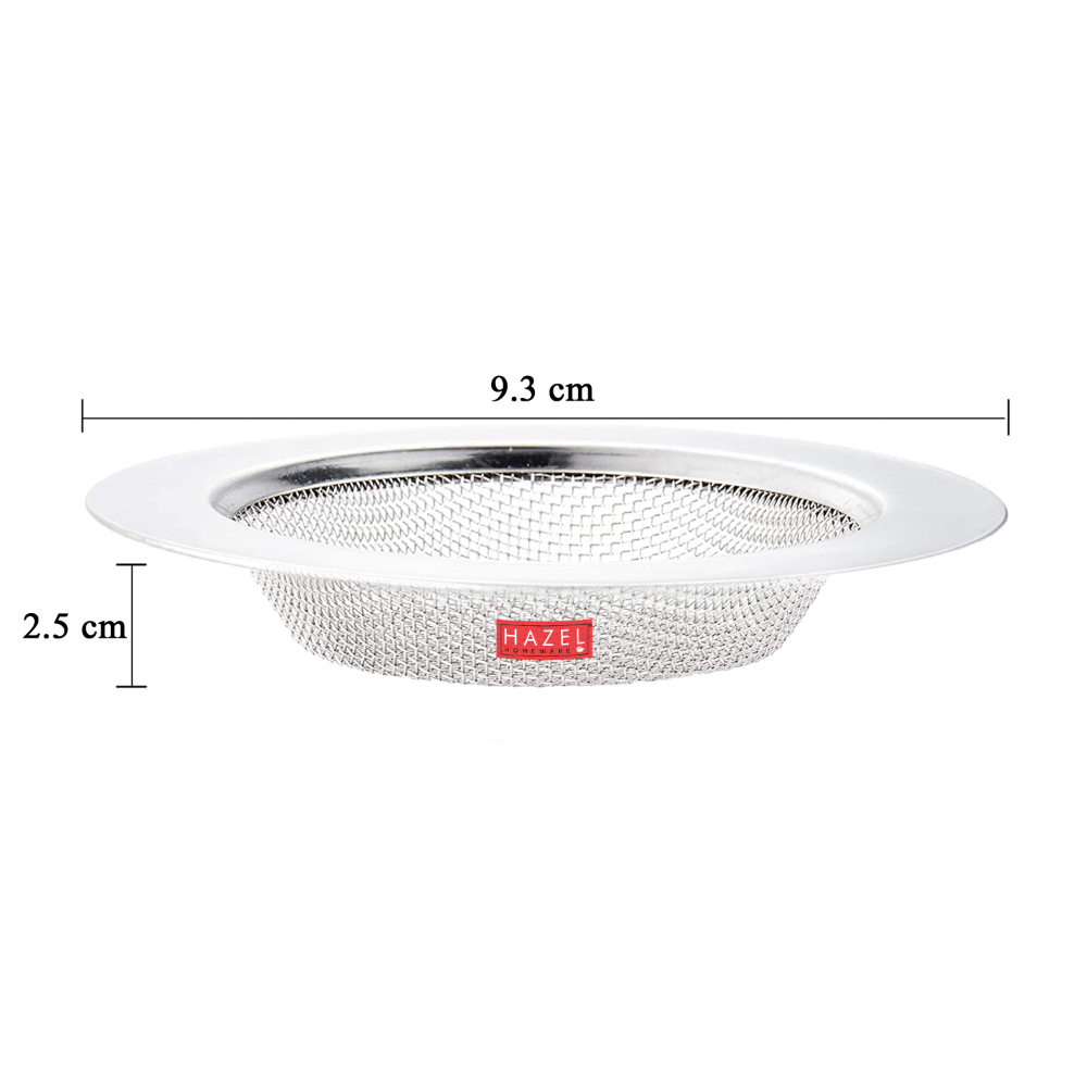 HAZEL Steel Kitchen Sink Strainer | Sink Filter for Waste | Wash Basin Drainer Filter | Stainless Steel Stopper Jali For Kitchen | 9.3 cm