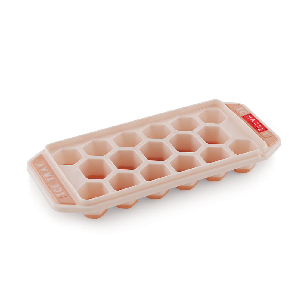 HAZEL Reusable Ice Cube Tray for Freezer with Silicone at Bottom for Easy Removal, Carrot