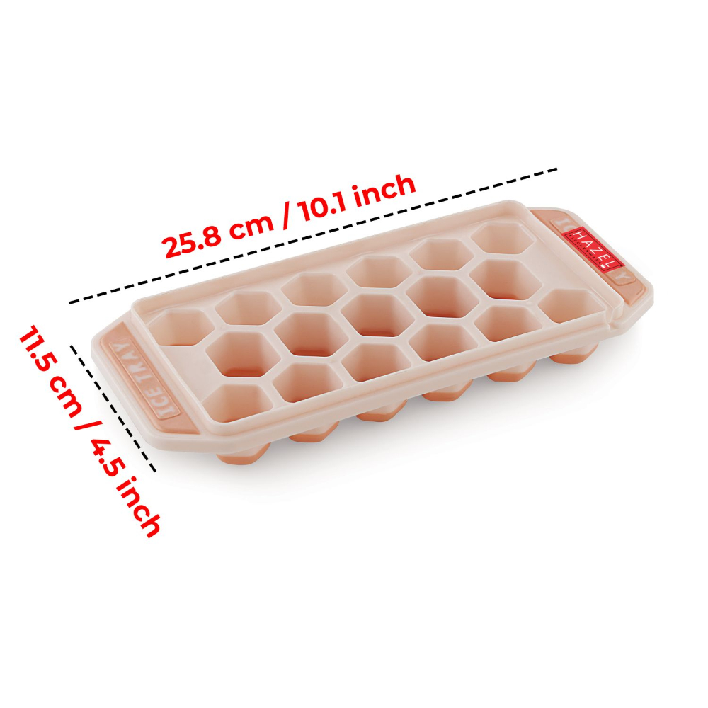 HAZEL Reusable Ice Cube Tray for Freezer with Silicone at Bottom for Easy Removal, Carrot