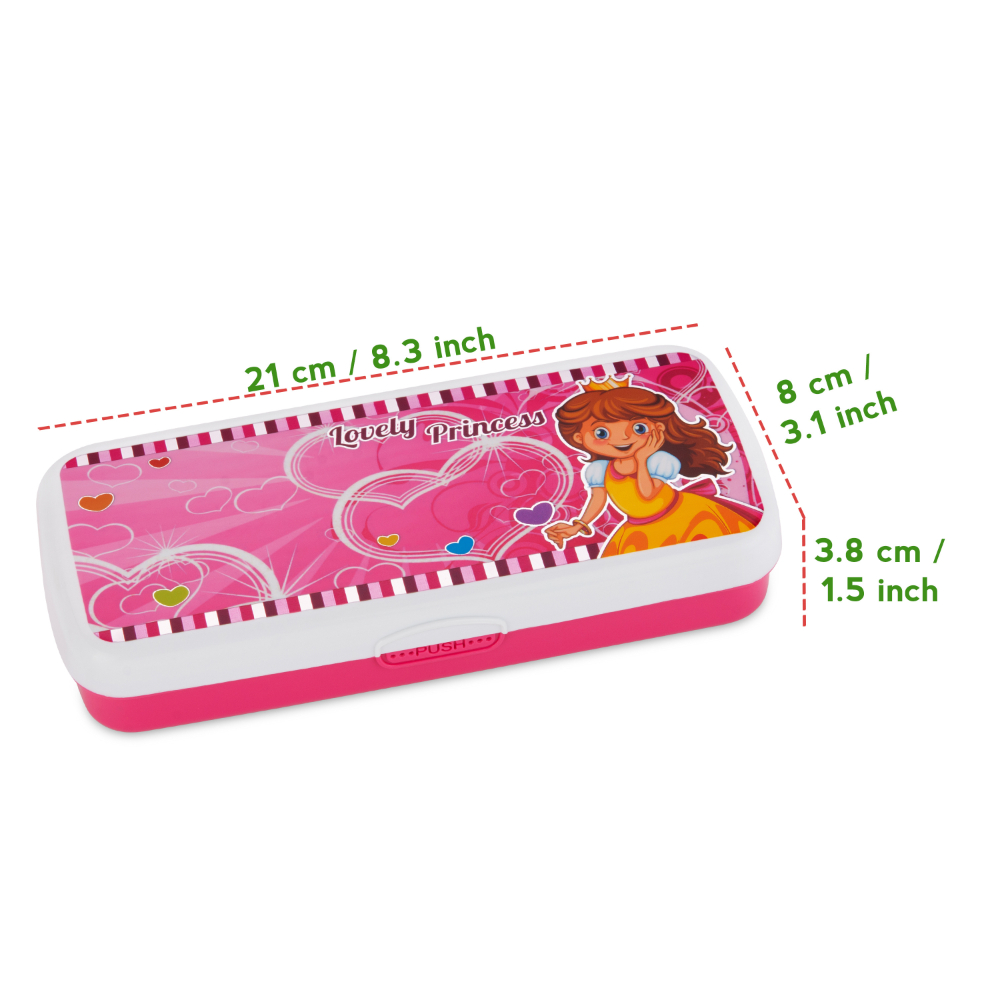 HAZEL Pen Box For Stationary Organisers for Kids | Perfect pencil Box with Separator for School Kids | Crayon Box Storage For Stationary Box, Pink