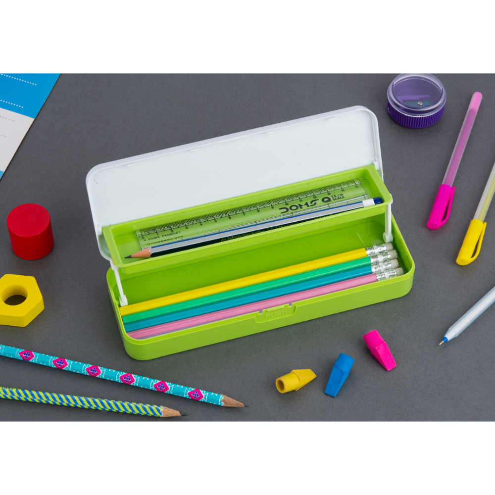 HAZEL Pen Pencil Box for Crayon Organizer | Idea Pen Box with Separator for Pencil, Crayon, Pen & Stationary Organizers | Crayon Box Storage for School Kids, Green