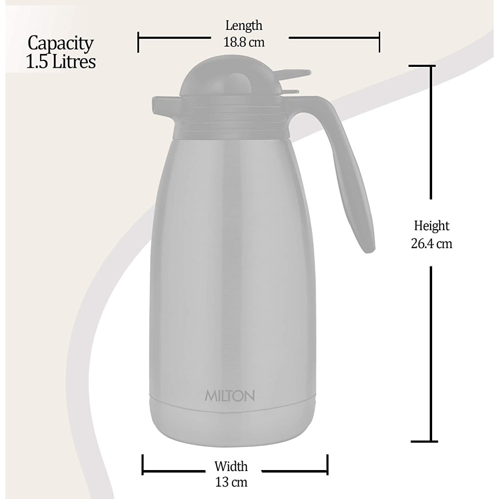 Milton Thermosteel Carafe, 1.5 Litres, Silver