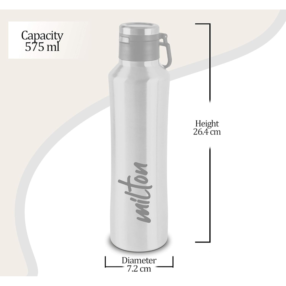 Milton Gulp 600 Thermosteel 24 Hours Hot or Cold Water Bottle, 575 ML, Blue