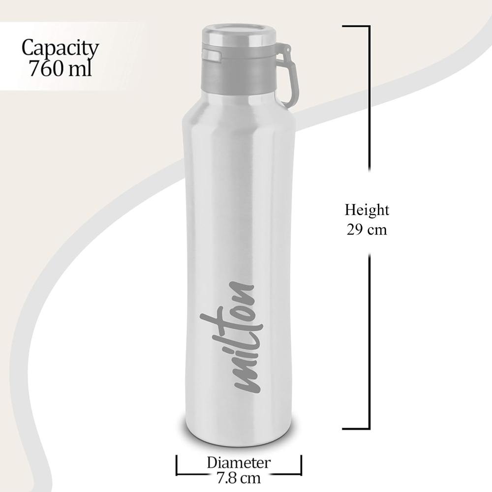 Milton Gulp 900 Thermosteel 24 Hours Hot or Cold Water Bottle, 760 ML, Blue